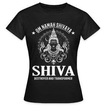 Shiva Design – Divinité puissante - T-shirt Femme - noir - Devant - AI Model Female 172 dark (172cm)