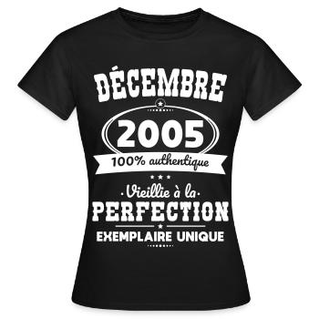20th Anniversary - December 2005 Perfection - Women's T-Shirt - black - Front - AI Model Female 172 dark (172cm)