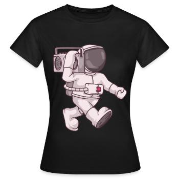 astronaut boombox  - Women's T-Shirt - black - Front - AI Model Female 172 dark (172cm)