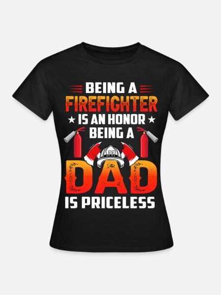 Feuerwehr Papa - Frauen T-Shirt - Schwarz