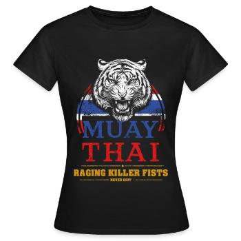 Tiger Muay Thai - Frauen T-Shirt - Schwarz - Vorne - AI Model Female 172 dark (172cm)