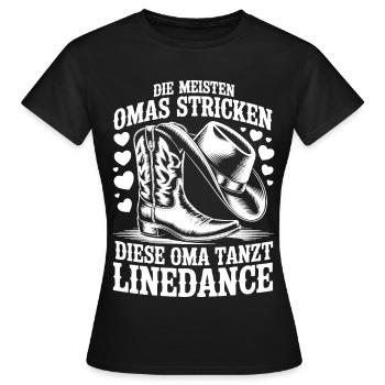 Line Dance Oma - Frauen T-Shirt - Schwarz - Vorne - AI Model Female 172 dark (172cm)