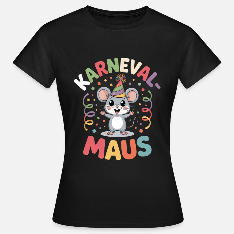 Karnevalsmaus Karneval Köln Kölner Karnevals Maus - Frauen T-Shirt - Schwarz