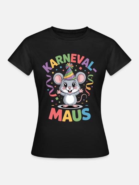 Karnevals Maus Fasching Kostüm - Frauen T-Shirt - Schwarz