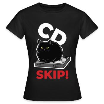CD Chat überspringen Musik Humor - Frauen T-Shirt - Schwarz - Vorne - AI Model Female 172 dark (172cm)