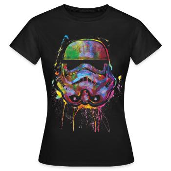 Star Wars Sturmtruppen Helm Painted Artsy Style - Frauen T-Shirt - Schwarz - Vorne - AI Model Female 172 dark (172cm)