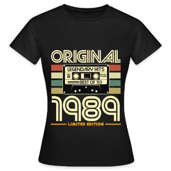 Original-Kassetten-Nostalgie von 1989 - Frauen T-Shirt - Schwarz - Vorne - AI Model Female 172 dark (172cm)