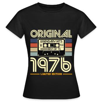 Cassette Vintage 1976 Original - T-shirt Femme - noir - Devant - AI Model Female 172 dark (172cm)