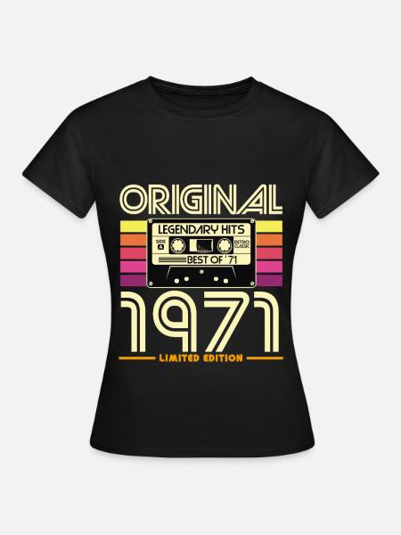 Retro Kassette 1971 Limited Edition - Frauen T-Shirt - Schwarz