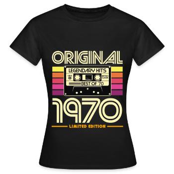 Original 1970 Retro Hits Cassette - T-shirt Femme - noir - Devant - AI Model Female 172 dark (172cm)
