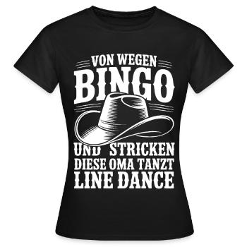 Oma Line Dance - Frauen T-Shirt - Schwarz - Vorne - AI Model Female 172 dark (172cm)