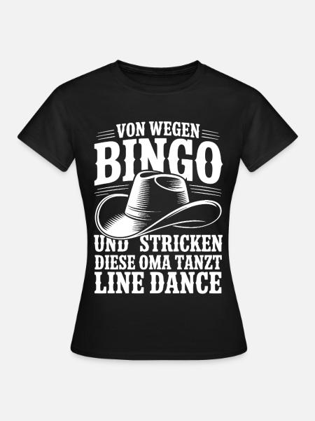 Oma Line Dance - Frauen T-Shirt - Schwarz