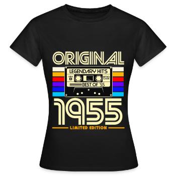 Original 1955 Hits Rétro - T-shirt Femme - noir - Devant - AI Model Female 172 dark (172cm)