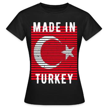 Made In Turkey Türkei Heimatland - Frauen T-Shirt - Schwarz - Vorne - AI Model Female 172 dark (172cm)