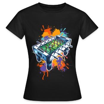 Tischkicker Tischfußball - Frauen T-Shirt - Schwarz - Vorne - AI Model Female 172 dark (172cm)