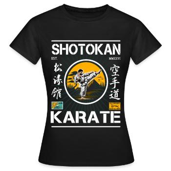 Shotokan Karate Design avec kanji pour Karateka - T-shirt Femme - noir - Devant - AI Model Female 172 dark (172cm)