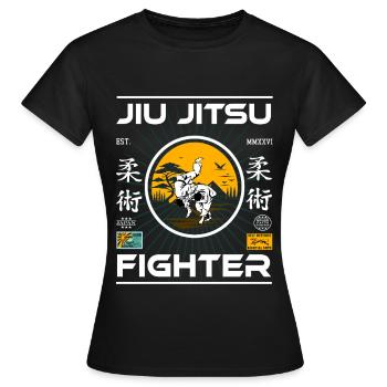 Jiu Jitsu Shirt – Fighter Design mit Kampfgeist - Frauen T-Shirt - Schwarz - Vorne - AI Model Female 172 dark (172cm)