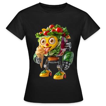 Groente Robot Met IJsje - Women's T-Shirt - black - Front - AI Model Female 172 dark (172cm)