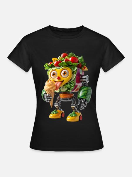 Veggie Robot Sweet Treat Buddy - Women's T-Shirt - black