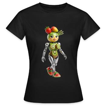 Kiwi Bot Fruit Parade - Women's T-Shirt - black - Front - AI Model Female 172 dark (172cm)