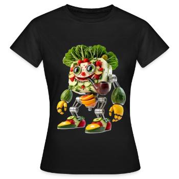 Garden Harvest Robot: Organic Synthetic Cyborg - Women's T-Shirt - black - Front - AI Model Female 172 dark (172cm)