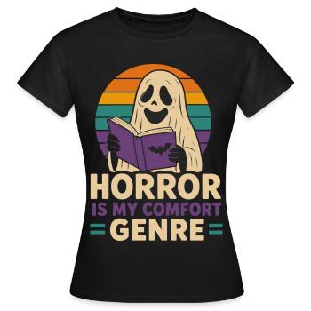 L’horreur est mon esprit de genre réconfortant - T-shirt Femme - noir - Devant - AI Model Female 172 dark (172cm)