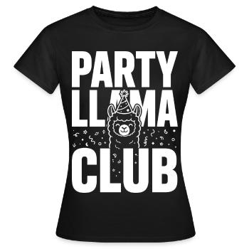 Party Llama Club – Ambiance festive - T-shirt Femme - noir - Devant - AI Model Female 172 dark (172cm)