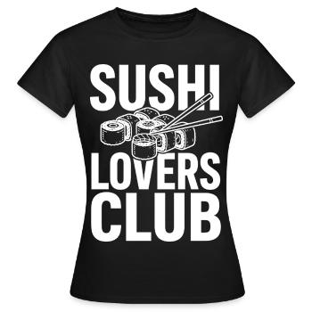 Club des amateurs de sushi avec des baguettes - T-shirt Femme - noir - Devant - AI Model Female 172 dark (172cm)