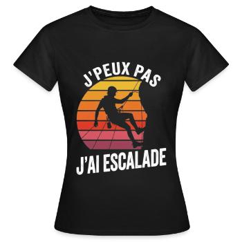 J'peux pas j'ai escalade - passion escalade - T-shirt Femme - noir - Devant - AI Model Female 172 dark (172cm)