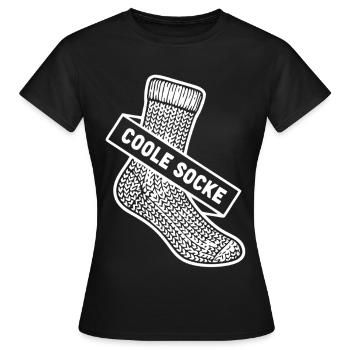 Coole Socke Banner - Frauen T-Shirt - Schwarz - Vorne - AI Model Female 172 dark (172cm)