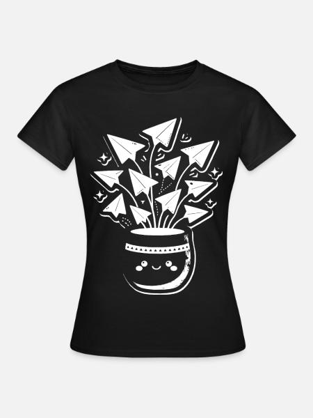 Pfeilstrauß im Topf - Frauen T-Shirt - Schwarz
