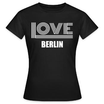 Liebe Berlin Neon Hauptstadt - Frauen T-Shirt - Schwarz - Vorne - AI Model Female 172 dark (172cm)
