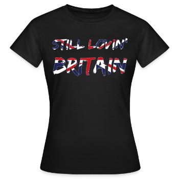 Still Lovin Britain Brexiters Union Jack Flag - Women's T-Shirt - black - Front - AI Model Female 172 dark (172cm)