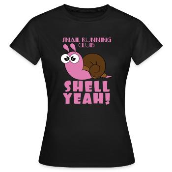Snail Snail running club Coquille d'escargot Quick - T-shirt Femme - noir - Devant - AI Model Female 172 dark (172cm)