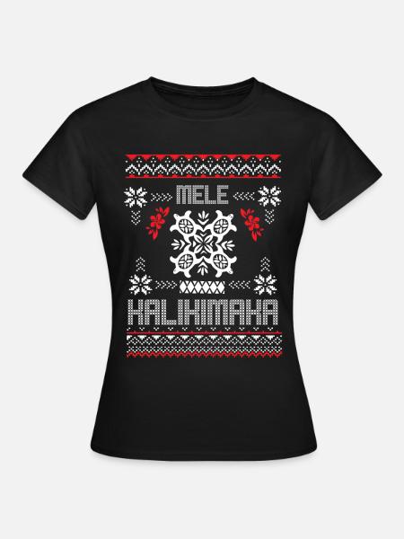 Mele Kalikimaka Hässlicher Weihnachtspullover - Frauen T-Shirt - Schwarz