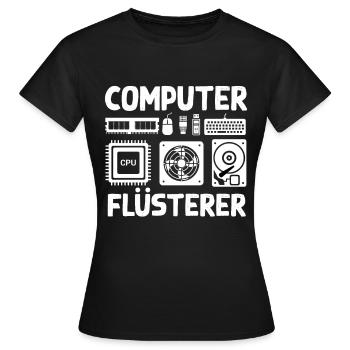 Computer Flüsterer - It - Frauen T-Shirt - Schwarz - Vorne - AI Model Female 172 dark (172cm)