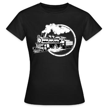 Locomotive à vapeur - Locomotive à vapeur - T-shirt Femme - noir - Devant - AI Model Female 172 dark (172cm)