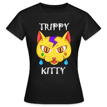 Trippy Kitty - Trippy Kitty - Women's T-Shirt - black - Front - AI Model Female 172 dark (172cm)