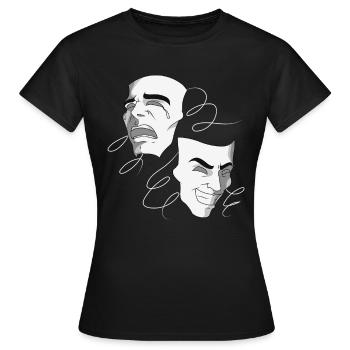 The masks of comedy and tragedy - theater - Women's T-Shirt - black - Front - AI Model Female 172 dark (172cm)
