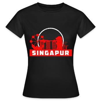 Sights of Singapore - Singapore - Women's T-Shirt - black - Front - AI Model Female 172 dark (172cm)
