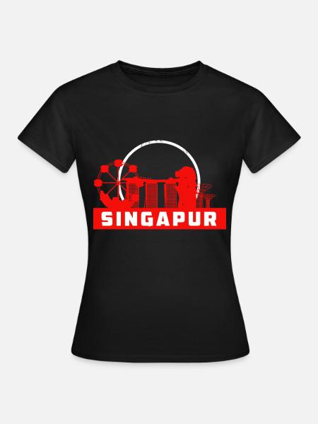 Curiosités de Singapour - Singapour - T-shirt Femme - noir