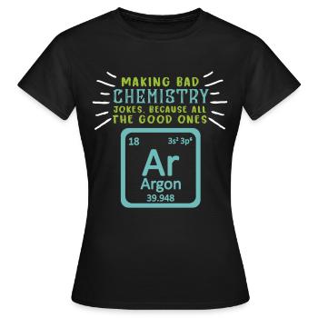 Chemical Symbol Of Argon - Chemistry Teacher - Women's T-Shirt - black - Front - AI Model Female 172 dark (172cm)