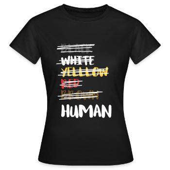 Anti-Racisme Antiracisme - Anti-Racisme - T-shirt Femme - noir - Devant - AI Model Female 172 dark (172cm)