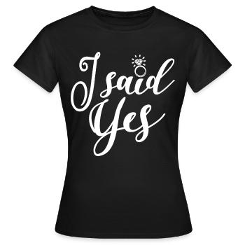 J’ai dit oui - Bachelorette Party Hen Night Gift - T-shirt Femme - noir - Devant - AI Model Female 172 dark (172cm)