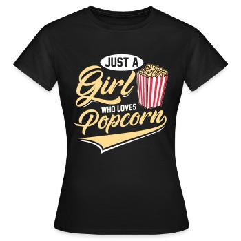 Pop corn - T-shirt Femme - noir - Devant - AI Model Female 172 dark (172cm)