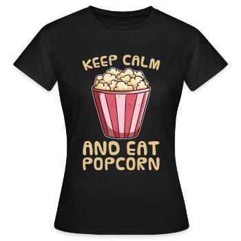 Popcorn - Frauen T-Shirt - Schwarz - Vorne - AI Model Female 172 dark (172cm)