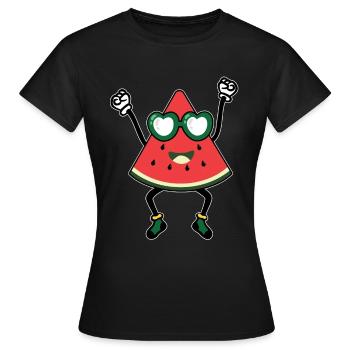 Wassermelone - Frauen T-Shirt - Schwarz - Vorne - AI Model Female 172 dark (172cm)