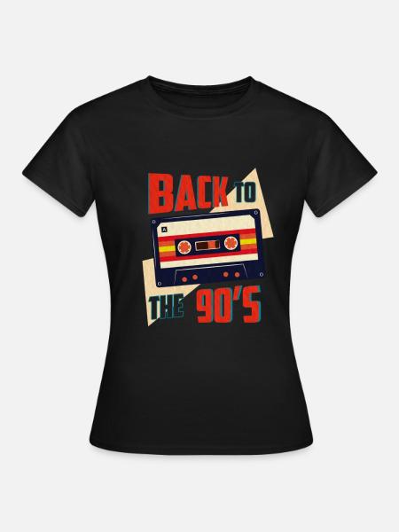 90s 90er - Dame-T-shirt - sort