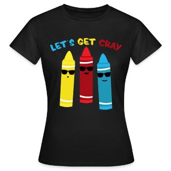 Crayons de cire Crayons à la craie Peinture - T-shirt Femme - noir - Devant - AI Model Female 172 dark (172cm)