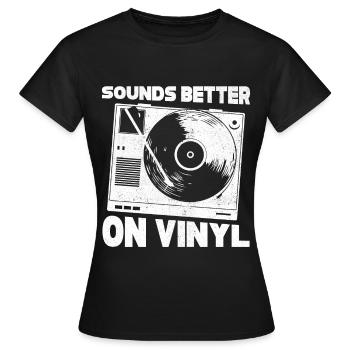 Disque vinyle LP Collectionneur de disques - T-shirt Femme - noir - Devant - AI Model Female 172 dark (172cm)